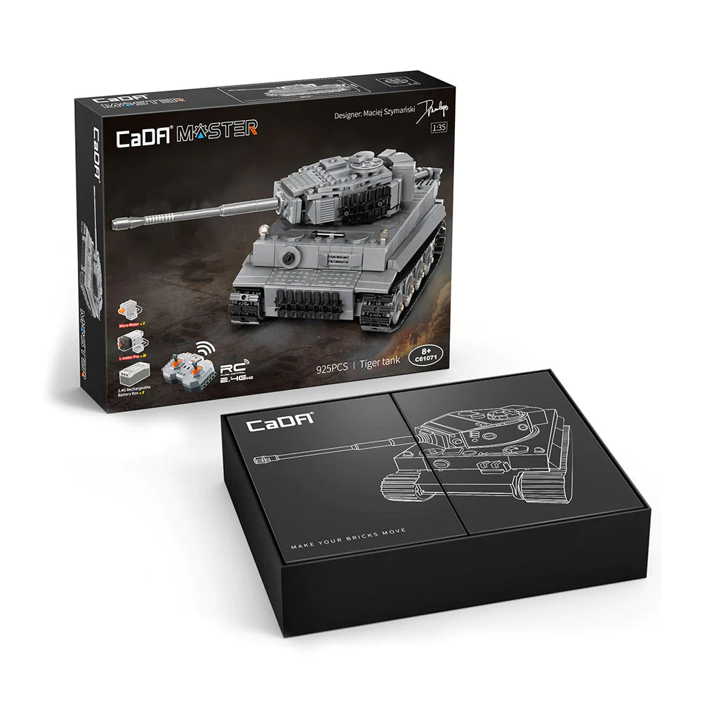 CaDA WW2 German Tiger I RC Tank Building Blocks Toy Set - 925PCS C61071W
