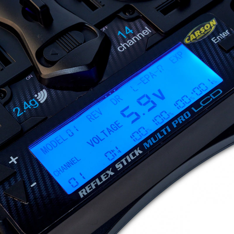 Carson FS Reflex Stick Multi Pro LCD 2.4G 14CH Radio Transmitter w/Receiver
