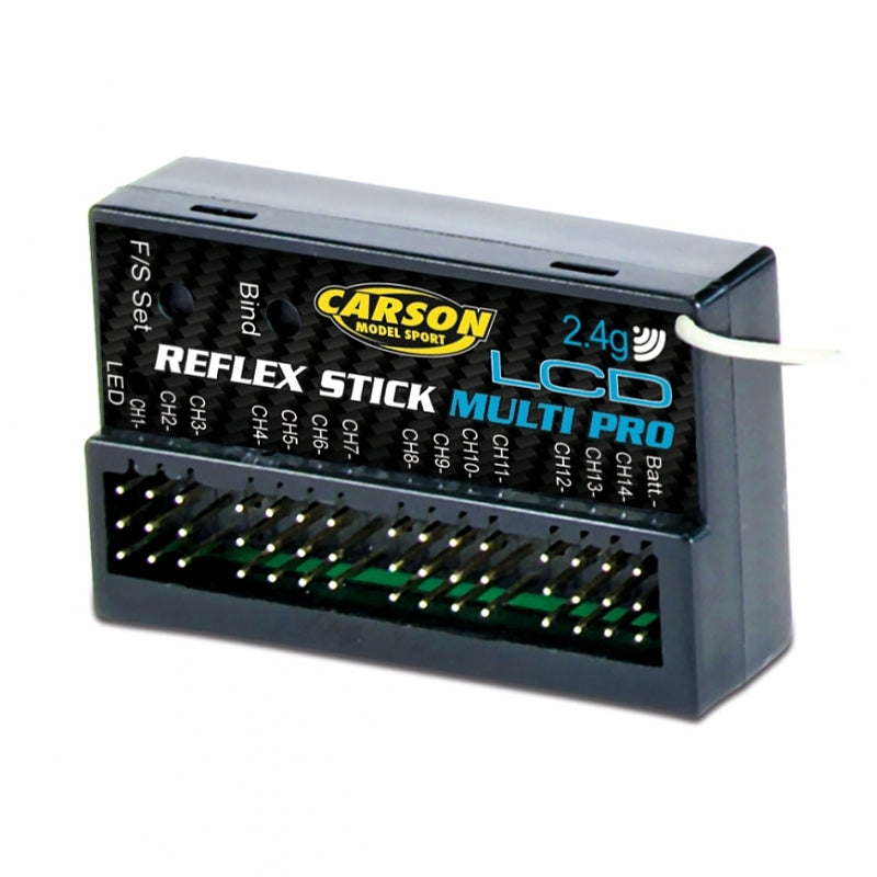 Carson FS Reflex Stick Multi Pro LCD 2.4G 14CH Radio Transmitter w/Receiver