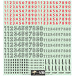 German WWII Armour - Tank Numbers in 1/35 Scale Waterslide Decal Sheet