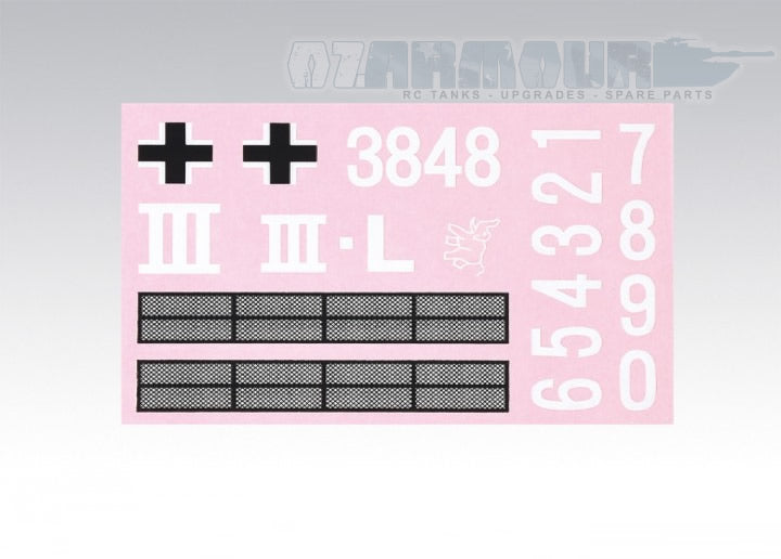 Heng Long 1/16 Scale Panzer III Ausf. L 3848 Sticker Sheet