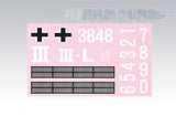Heng Long 1/16 Scale Panzer III Ausf. L 3848 Sticker Sheet