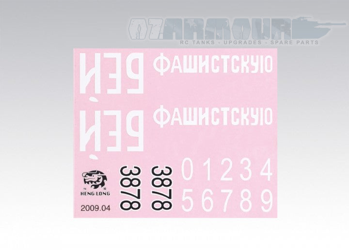 Heng Long 1/16 Scale Russian KV-1 RC Tank 3878 Sticker Sheet
