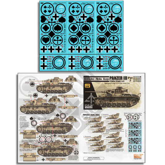 Echelon 1/16 DAK Panzer IIIs (Part 3) Decal Sheet