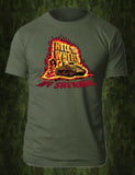 DGS Military HELL ON WHEELS M4 SHERMAN TANK T-SHIRT OLIVE
