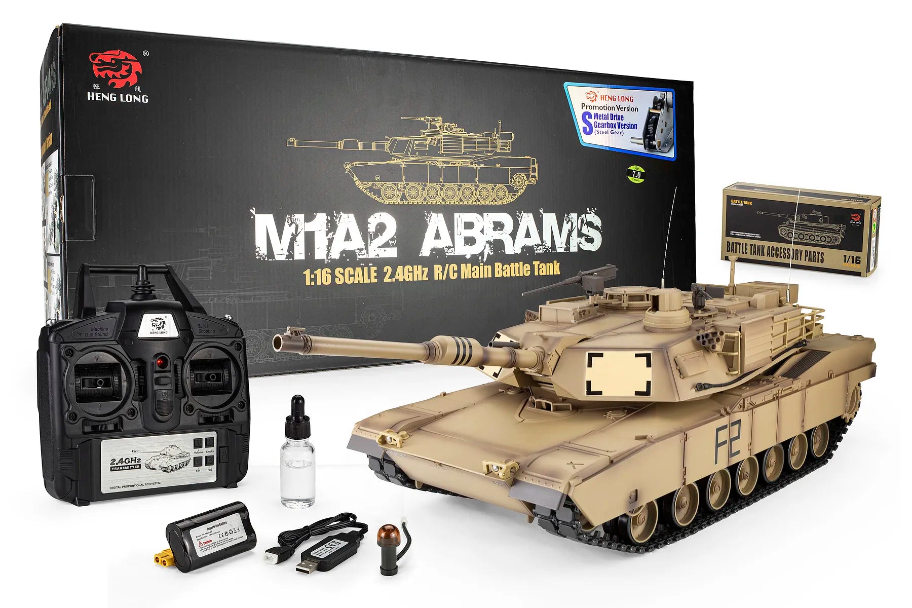 Heng Long 1/16 Scale M1A2 Abrams Remote Control Battle Tank 3889