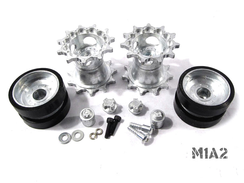 Metal Drive Wheels Sprockets And Idlers For Heng Long 1/16 M1A2 Abrams MT199
