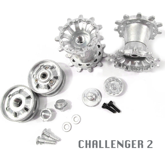 Metal Drive Sprockets And Idlers For Heng Long 1/16 Challenger 2 RC Tank MT203