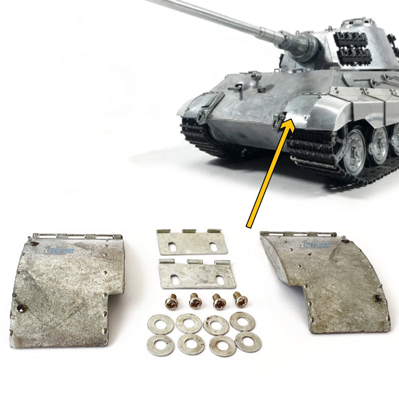 Metal Front Mud Guard Set For Heng Long Mato 1/16 King Tiger RC Tank MT236