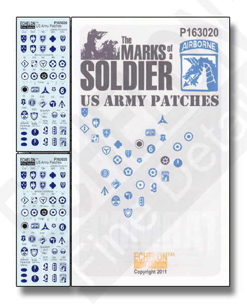 Echelon 1/16 Scale US Army Patches - Decal Set P163020