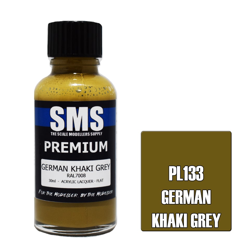 SMS Paint German Khaki Grey GRAUGRÜN RAL 7008 30ML PL133 Premium Lacquer Paint