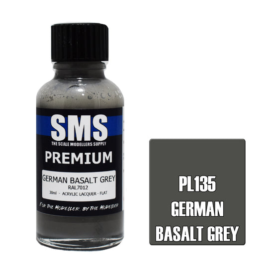 SMS Paint German Basalt Grey RAL 7012 30ML PL135 Airbrush Lacquer