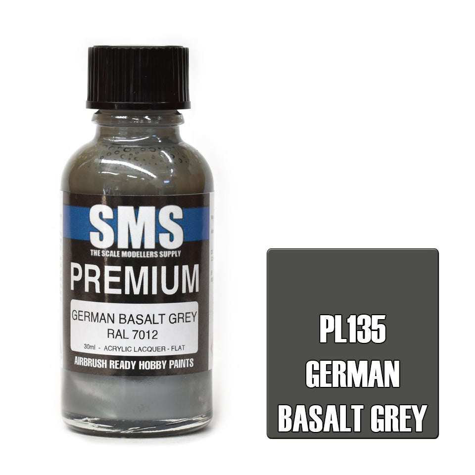 SMS Paints German Basalt Grey RAL 7012 30ML PL135 Airbrush Lacquer