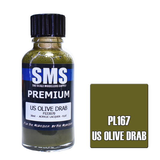 SMS Paint US Olive Drab FS33070 30ML PL167 Premium Lacquer