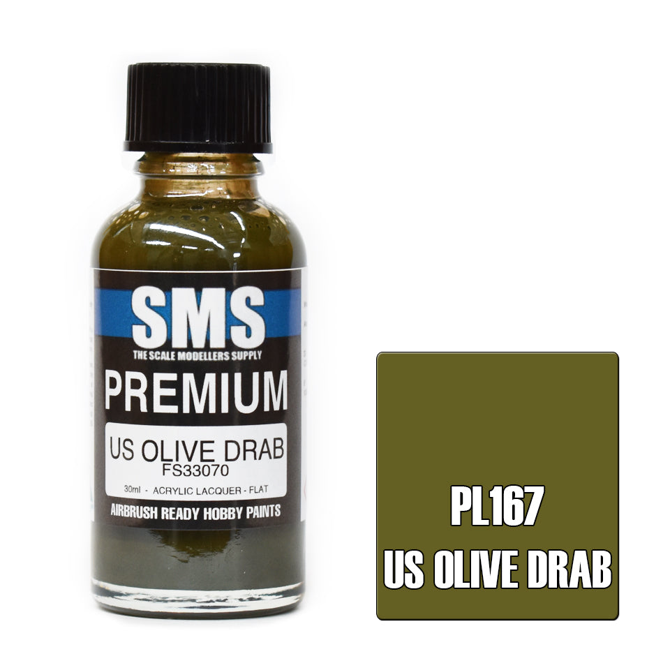 SMS Paint US Olive Drab FS33070 30ML PL167 Premium Lacquer