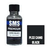 SMS Paints Camo Black 30ML PL33 Premium Lacquer Paint AUSCAM FS37038