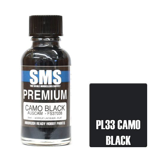SMS Paints Camo Black 30ML PL33 Premium Lacquer Paint AUSCAM FS37038
