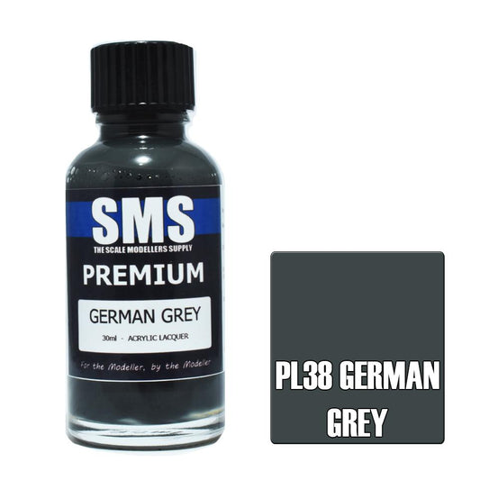 SMS Paint German Grey 30ML PL38 Premium Lacquer Paint RAL 7021