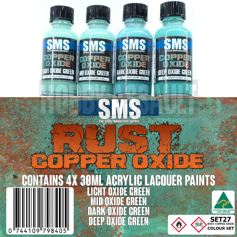 SMS Paint Rust Copper Oxide Light Mid Dark Deep Green SET27 warhammer