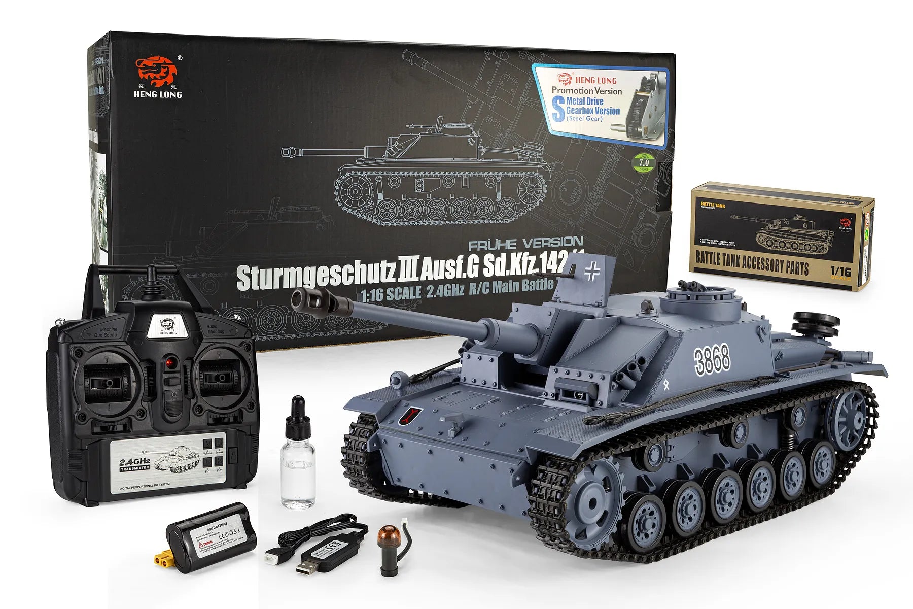 Heng Long 1/16 Scale German StuG III Ausf. G Remote Control (RC) Battle Tank