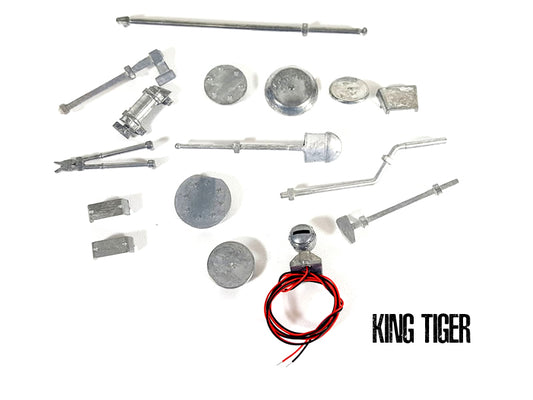 Genuine Taigen Metal Tool Set w/LED Headlight For 1/16 King Tiger or Jagdtiger RC Tank TAG120282