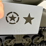 3D Printed WWII US Vehicle Star Marking Stencil for 1/16 Scale RC Tanks