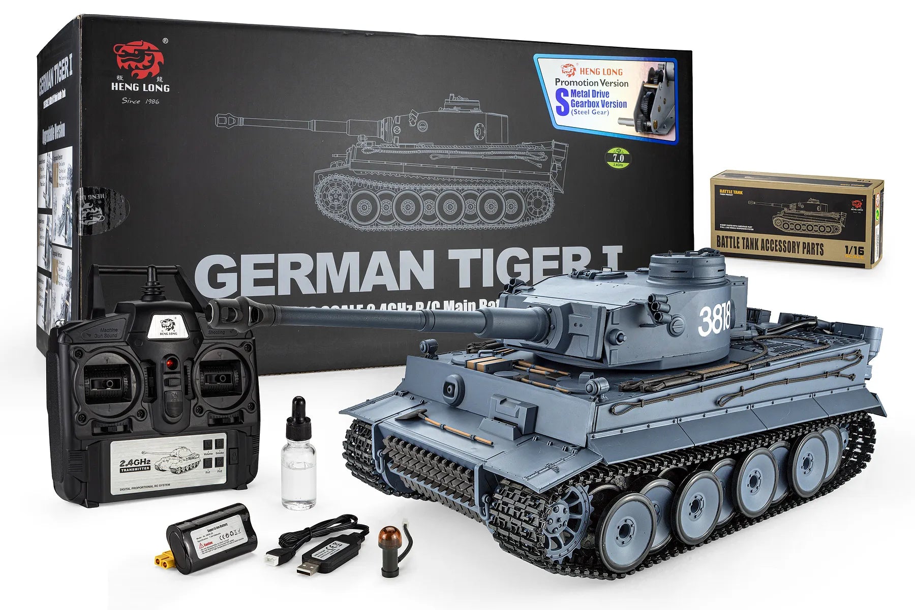 Heng Long 1/16 Scale German Tiger I Remote Control Battle Tank 3818