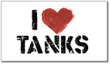 Themed Fridge Magnet - I Love Tanks