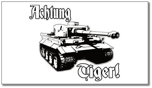 Themed Fridge Magnet - Achtung Tiger!