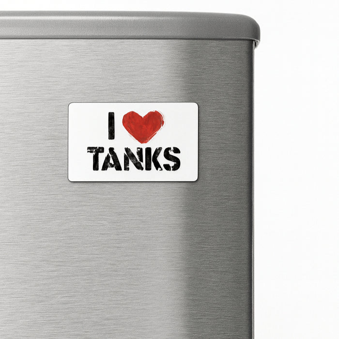 RC Tank Themed Fridge Magnet - I Love Tanks