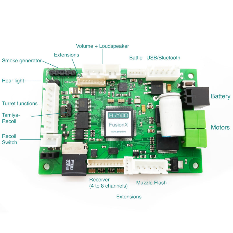 ElMod Fusion X All In One Control Board For Your RC Tank Or Vehicle
