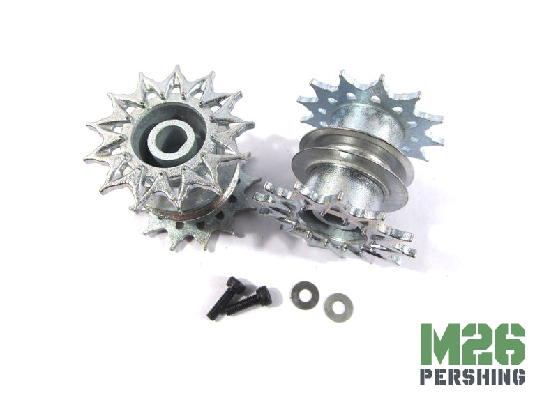 Metal Drive Wheels Sprocket Set For Heng Long 1/16 M26 Pershing RC Tank 3838 MT002s