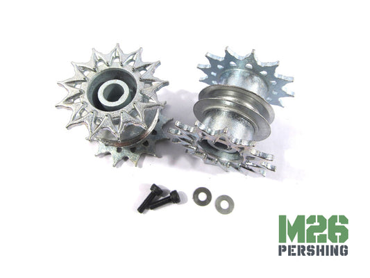 Metal Drive Wheels Sprocket Set For Heng Long 1/16 M26 Pershing RC Tank 3838 MT002s