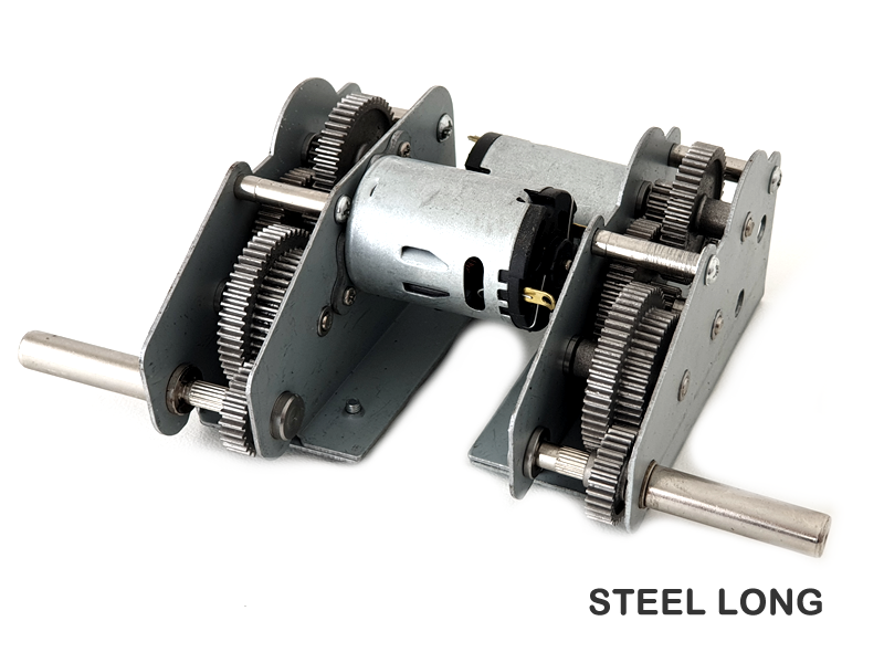 Steel Gearbox - Long Axis low profile 58mm For Heng Long 1/16 RC Tank King Tiger, Panther G, jagdpanther, kv-1, kv-2, t-90,t-72, challenger 2, Merkava IV