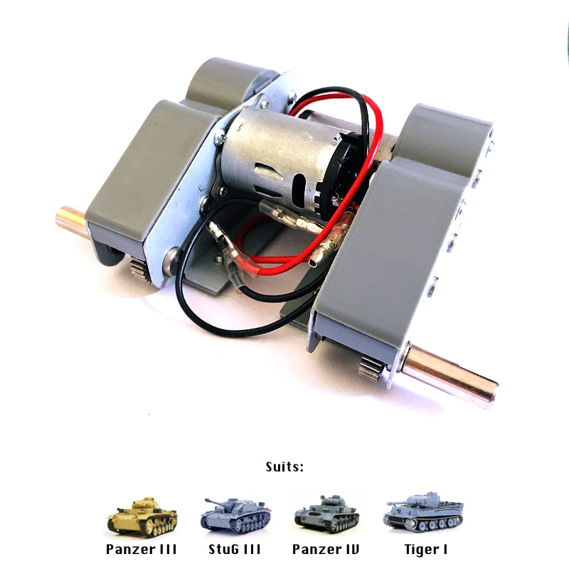 Steel Gearbox - Short Axis 49mm For Heng Long 1/16 Tiger I Panzer RC Tank