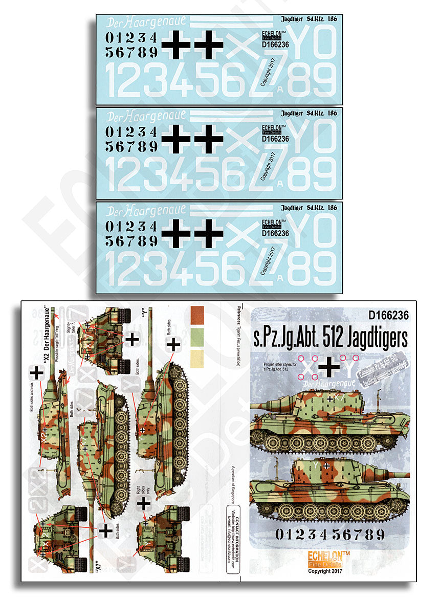 Echelon 1/16 s.Pz.Jg.Abt. 512 Jagdtigers Decal Set